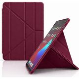 Coverzone Galaxy Tab A11 Plus ile uyumlu Kılıf Kalem Koyma Bölmeli Stand Olan Uyku Modlu Suni Deri, Yarı transparan Silikon Arka Yüzey ergonomik yapılı, Attravtive Smart Cover Mürdüm