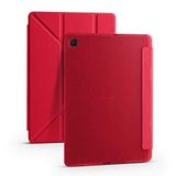 Coverzone Galaxy Tab A7 10.4 T500 2020 İle Uyumlu Tofu Folding Kalem Tutacaklı Standlı Kılıf Kırmız