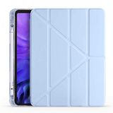 Coverzone Galaxy Tab S6 Lite P610 İle Uyumlu Tofu Folding Kalem Tutacaklı Standlı Kılıf Mavi