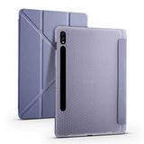 Coverzone Galaxy Tab S7 Plus 12.4 T970 İle Uyumlu Tofu Folding Kalem Tutacaklı Standlı Kılıf Mor