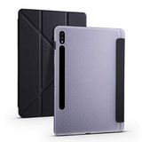 Coverzone Galaxy Tab S7 Plus 12.4 T970 İle Uyumlu Tofu Folding Kalem Tutacaklı Standlı Kılıf Siyah