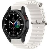 CoverZone Galaxy Watch 3 41 mm Quintessential Kabartmalı Metal Tokalı Beyaz Kordon