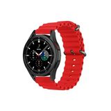 CoverZone Galaxy Watch 3 Uyumlu 41 mm Quintessential Kabartmalı Metal Tokalı Kırmızı Kordon