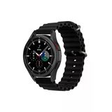 CoverZone Galaxy Watch 3 Uyumlu 41 mm Quintessential Kabartmalı Metal Tokalı Siyah Kordon