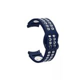 CoverZone Galaxy Watch 4 Classic 46 mm 2 Kancalı Metal Tokalı Iridescent Silikon Mavi Beyaz Kordon