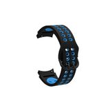 CoverZone Galaxy Watch 4 Classic Uyumlu 42 mm İki Kancalı Metal Tokalı Iridescent Siyah Mavi Kordon