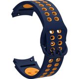 CoverZone Galaxy Watch 4 Classic Uyumlu 44 mm İki Kancalı Metal Tokalı Iridescent Mavi Sarı Kordon