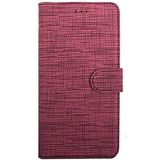 Coverzone General Mobile Gm 21 Pro İle Uyumlu Standlı Kartvizitli ve Para Gözlü Kumaş Desen Cüzdan Kılıf Koyu Pembe