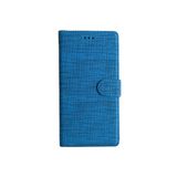 Coverzone General Mobile Gm5 Plus Standlı Kartvizitli Ve Para Gözlü Kumaş Desen Cüzdan Kılıf Lacivert