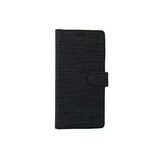 Coverzone General Mobile Gm5 Plus Standlı Kartvizitli Ve Para Gözlü Kumaş Desen Cüzdan Kılıf Siyah