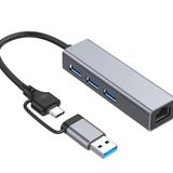 Coverzone Gigabit Type-C To Ethernet RJ45 Çift Uçlu USB-A to RJ45 Çevirici Kablolu İnternet Dönüştürücü 100 Mbps Macbook Uyumlu Notebook İle Uyumlu Tak Çalıştır USB-C To LAN Adaptörü Tip-C | HC72Q
