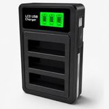 Coverzone GoPro Hero 4 Black Hero 4 Silver ile Uyumlu 3 Slot LCD Ekranlı USB Batarya Şarj Cihazı AHDBT-401 Uyumlu Aksiyon Kamera Pil Şarj Ünitesi | GO401