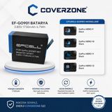 Coverzone GoPro Hero 9 Hero 10 Hero 11 Hero 12 Black ile Uyumlu AHDBT-901 Yedek Kamera Bataryası 1730mAh 3.85V Şarjlı Aksiyon Kamera Pili Uzun Süreli Kullanım | (GO901)