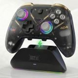 Coverzone Hall Efect Kablosuz Oyun Kolu, RGB Şarj İstasyonlu, 3 Modlu Hassas Tetik, Drift Önleyici Joystick, Değiştirilebilir D-Pad, Kablosuz Bluetooth 2.4G PC Konsol Uyumlu | Aolion K20 (Siyah)