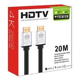 Coverzone Hdmi Kablo 4K HDTV 2160P 18Gbps Premium Altın Kaplama Uç Yüksek Hızlı Aktarım Plasma Lcd Pc Ses Ekipmanları 20 Metre (20 Metre)