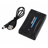 Coverzone HDMI SCART Dönüştürücü Video Converter, 1080P Destekli, PAL NTSC Seçilebilir, Tak Çalıştır, 5V Güç Girişli, HDMI Giriş SCART Çıkış Dönüştürücü | HS-74