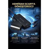 Coverzone Hdmı To Scart Dönüştürücü 1080P Destekli Pal Ntsc Uyumlu Eski Tv Vhs Dvd | Zr1127