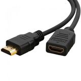 Coverzone HDMI Uzatma Kablosu 1.5 Metre Erkek Dişi Kablo Full HD 1080P 4K Destek Altın Uçlu Yüksek Hızlı HDMI Uzatıcı TV Monitör Projeksiyon Oyun Konsolu Uyumlu | ZR150 (Siyah 1.5 Metre)