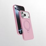 Coverzone Honor 600 Pro ile uyumlu Kılıf MagSafe ile uyumlu Z-Samara Kapak Wireless Şarj Özellikli Stand Olabilen Honor 600 Pro kilif Pembe