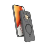 Coverzone Honor Magic 8 Lite 5G ile uyumlu Kılıf MagSafe ile uyumlu Z-Samara Kapak Wireless Şarj Özellikli Stand Olabilen Honor Magic 8 Lite 5G kilif Titanyum-Gri