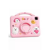 Coverzone Honor Pad X9 Tablet Kılıfı, 360 Derece Döner Stand, Kawaii Askılı, Kalem Yuvası Özellikli, Pink-Bea