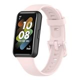 Coverzone Huawei Band 7 ile uyumlu Saat Kayışı Ent Kaliteli Huawei Mi Band 7 ile uyumlu Spor Saat Kontrast Renkli Lagniappe Silikon Kordon (Açık Pembe)