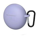 Coverzone Huawei FreeBuds 7İ İle Uyumlu Yüksek Kalite Çizilmeye Dayanıklı Koruyucu Yumuşak Silikon Kulaklık Kılıfı Kancalı FB-7i (Lila)