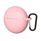 Coverzone Huawei FreeBuds 7İ İle Uyumlu Yüksek Kalite Çizilmeye Dayanıklı Koruyucu Yumuşak Silikon Kulaklık Kılıfı Kancalı FB-7i (Şeker Pembe)