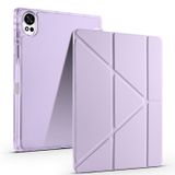 Coverzone Huawei Matepad 12X ile uyumlu Kılıf Kalem Koyma Bölmeli Stand Olan Uyku Modlu Suni Deri, Yarı transparan Silikon Arka Yüzey ergonomik yapılı, Attravtive Smart Cover Lila