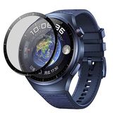 Coverzone HUAWEI Watch 4 Pro ile uyumlu Siyah Çerceveli Ekran Koruma 9H Sertlik Cam Çizilmez Kabarcık Yapmayan Ekran Koruyucu Watch 4 Pro için Ekran Koruma