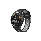 CoverZone Huawei Watch GT 3 Pro 46 mm Grealish Silikon Delikli Gri Siyah Kordon
