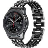 CoverZone Huawei Watch GT 3 Pro Uyumlu 46 mm Zincir Halkalı Metal Örgülü Siyah Kordon