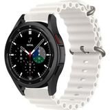 CoverZone Huawei Watch GT Uyumlu 42 mm Quintessential Kabartmalı Metal Tokalı Beyaz Kordon