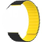 Coverzone Huawei Watch Gt3 Pro ile uyumlu 46mm Katlanabilir Manyetik Toka Çift Renk Infatuation Hafif Spor Kayış Kordon Siyah-Sarı