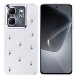 Coverzone İnfinix Smart 9 ile uyumlu Kılıf Airbag Köşeli 2mm Kamera Çıkıntı Korumalı Simli Şeffaf Baskılı Z-Kutup Kapak Lale
