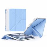 Coverzone iPad Air 11 2024/2025/2026 İle Uyumlu Kalem Bölmeli, Ayrılabilen Kolay Tak Çıkar, 6 Farklı Duruş Pozisyonu, Köşe Korumalı, Yarı Saydam, Katlanır Tablet Kılıfı Cp-2 Mavi
