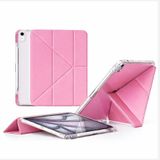 Coverzone iPad Air 11 2024/2025/2026 İle Uyumlu Kalem Bölmeli, Ayrılabilen Kolay Tak Çıkar, 6 Farklı Duruş Pozisyonu, Köşe Korumalı, Yarı Saydam, Katlanır Tablet Kılıfı Cp-2 Pembe