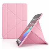 Coverzone iPad Air 11 M2 için Kılıf A2902 11 inç (2024) Kalem Koyma Bölmeli, Stand Olan, Uyku Modlu Silikon Arka Yüzey Suni Deri, Ergonomik Yapılı, Attractive Smart Cover Pembe
