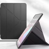 Coverzone iPad Air 11 M2 için Kılıf A2902 11 inç (2024) Kalem Koyma Bölmeli, Stand Olan, Uyku Modlu Silikon Arka Yüzey Suni Deri, Ergonomik Yapılı, Attractive Smart Cover Siyah