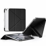 Coverzone iPad Air 13 İnç İle Uyumlu Kılıf Kalem Bölmeli, Ayrılabilen Airbagli Kolay Tak Çıkar, 6 Farklı Duruş Pozisyonu, Köşe Korumalı, Yarı Saydam, Katlanır Tablet Kılıfı Cp-2 Siyah