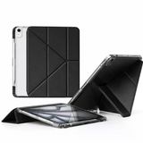Coverzone iPad Air 13 İnç İle Uyumlu Kılıf Kalem Bölmeli, Ayrılabilen Airbagli Kolay Tak Çıkar, 6 Farklı Duruş Pozisyonu, Köşe Korumalı, Yarı Saydam, Katlanır Tablet Kılıfı Cp-2 Siyah