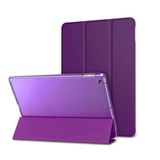 Coverzone iPad için 10.2 için Kılıf 9. 2021 Nesil A2604&A2603 uyumlu Şeffaf Arka Kapak Smart Cover Katlanabilir Standlı Darbe Emici Koruyucu Slim Tablet Kılıfı Akıllı Uyku Özellikli Mor