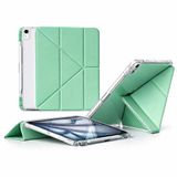 Coverzone iPad Pro 11.Nesil 2019/20/21/22/23/24 İle Uyumlu Kalem Bölmeli Ayrılabilen Airbagli Kolay Tak Çıkar 6 Farklı Stand Pozisyonu Köşe Koruma Yarı Saydam Katlanır Tablet Kılıfı Cp-2 Yeşil