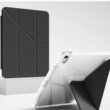 Coverzone iPad Pro 13 ile uyumlu Kılıf A2925 A3360-A3361-A2926 Saydam Arka Kapak Flip Smart Cover Katlanabilir Standlı Darbe Emici Koruyucu Tablet Kılıfı Akıllı Uyku Özellikli Siyah