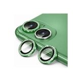 Coverzone İphone 11 / 12 / 12 Mini İle Uyumlu Parlak Taşlı Yeşil Özel Tasarım Kamera Lens Koruyucu