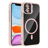 Coverzone iPhone 11 ile Uyumlu Z-Etro MagSafe Wireless Şarj Destekli, Güçlü Manyetik Tutucu, Stand Olabilen, Kamera Lens Hediyeli Koruyucu Kılıf Pembe