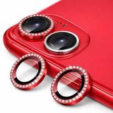 Coverzone İPhone 11/12 / 12 Mini İle Uyumlu Yüksek Kalite Parlak Elmas Desenli Taşlı Kırmızı Özel Tasarım Kamera Lens Koruyucu İDB-91