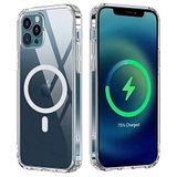 Coverzone iPhone 12 Mini ile uyumlu Kılıf Şeffaf, Wireless Magsafe ile uyumlu Silikon Kapak Kamera Koruma Çıkıntılı Kılıf, Şeffaf