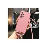 CoverZone iPhone 12 Pro İpli Boyun Askılı Silikon Kadife İç Yüzeyli Epiphany Pembe Cep Telefonu Kılıfı