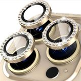 Coverzone İPhone 12 Pro Max İle Uyumlu Yüksek Kalite Parlak Elmas Desenli Taşlı Gold Özel Tasarım Kamera Lens Koruyucu İDB-91